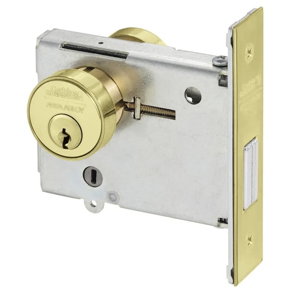 Mortise, Classroom, 605 Bright Brass, 2-3/4 Backset, Keyed Random
